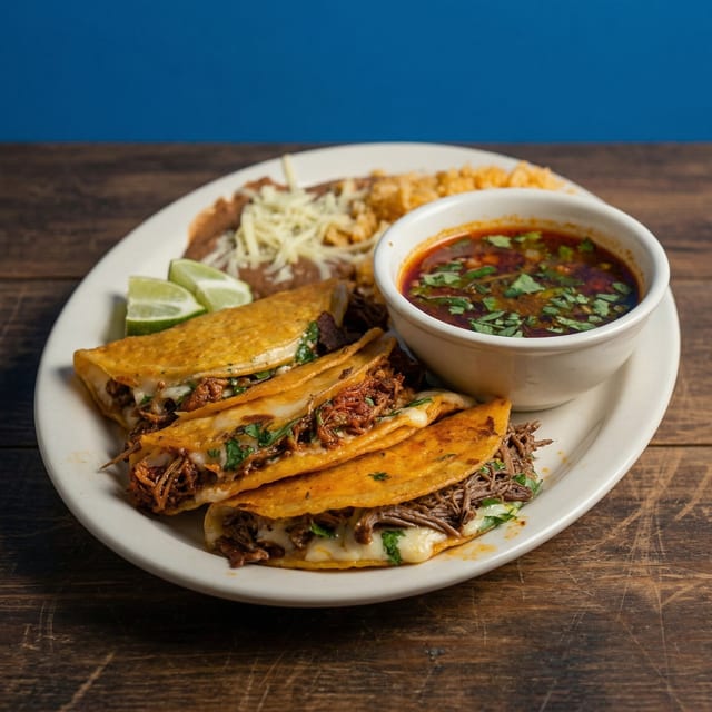 Quesa Birria Tacos.